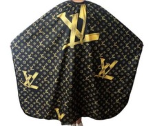 Professional Black , Gold & White Barber Hairdressing Hair Cutting Cape