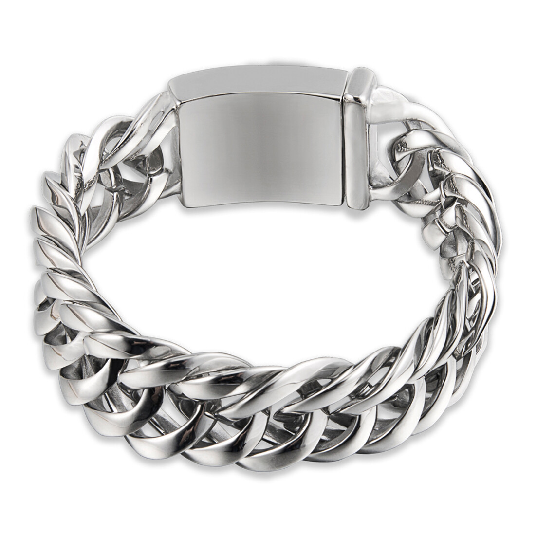 Heavy Polished 31mm 316L Stainless Steel Curb Link Men Chain Bracelet Gift  8.66