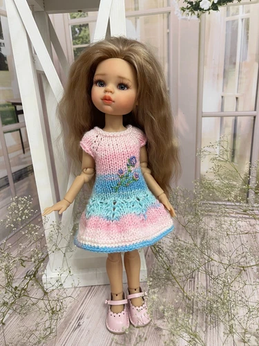 For the Paola Reina doll, handmade knitted dress (height 32-34cm) OOAK