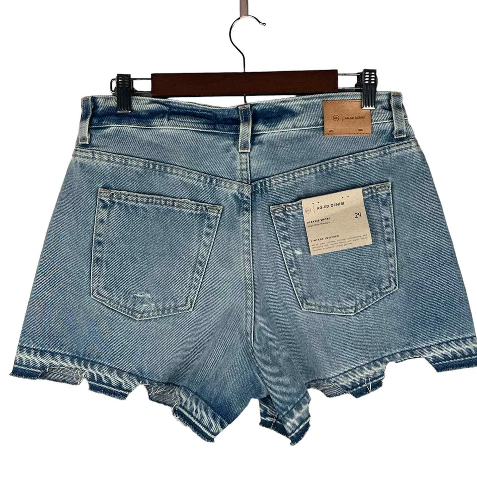 ADRIANO GOLDSCHMIED ALEXXIS PANTALONES CORTOS CUÑA TIRO ALTO NUEVOS CON ETIQUETAS PARA MUJER TALLA 29 Foto 4 de 4