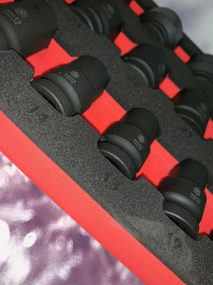 BRITOOL HALLMARK 25pce 8-36mm 6 Pont Hex Socket Impact 1/2 Drive In Foam Tray - Image 4 of 4
