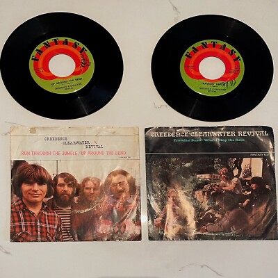 Lot Creedence Clearwater Revival Around The Bend 45 Traveling Band Stop The Rain