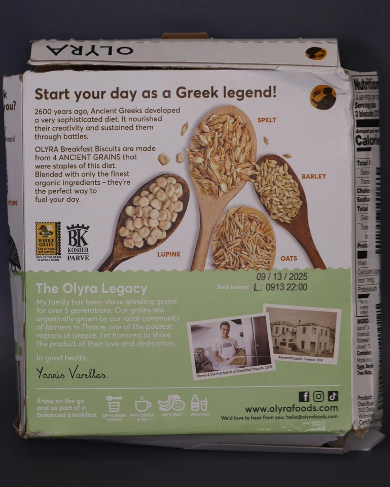 Olyra Organic Breakfast 4 paquetes 1,32 oz (37,5 g) cada uno (1 paquete) caducidad 13/09/2025 Foto 3 de 4