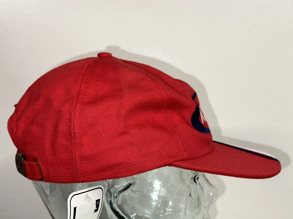 Gorra de béisbol Kangol vintage años 90 roja blanca y azul carreras rayas NUEVA grande Foto 4 de 4