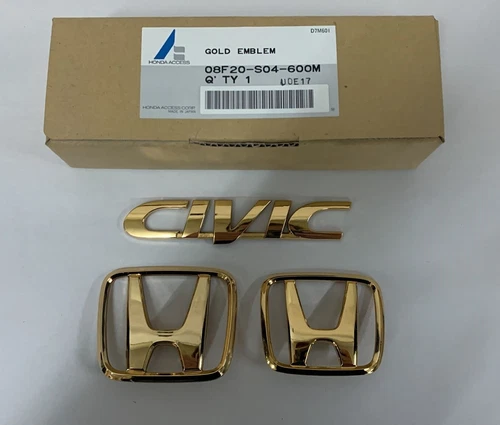 HONDA CIVIC 1998-1999 GOLD EMBLEM # 08F20-S04-600M NEW OEM (C10-2)RR