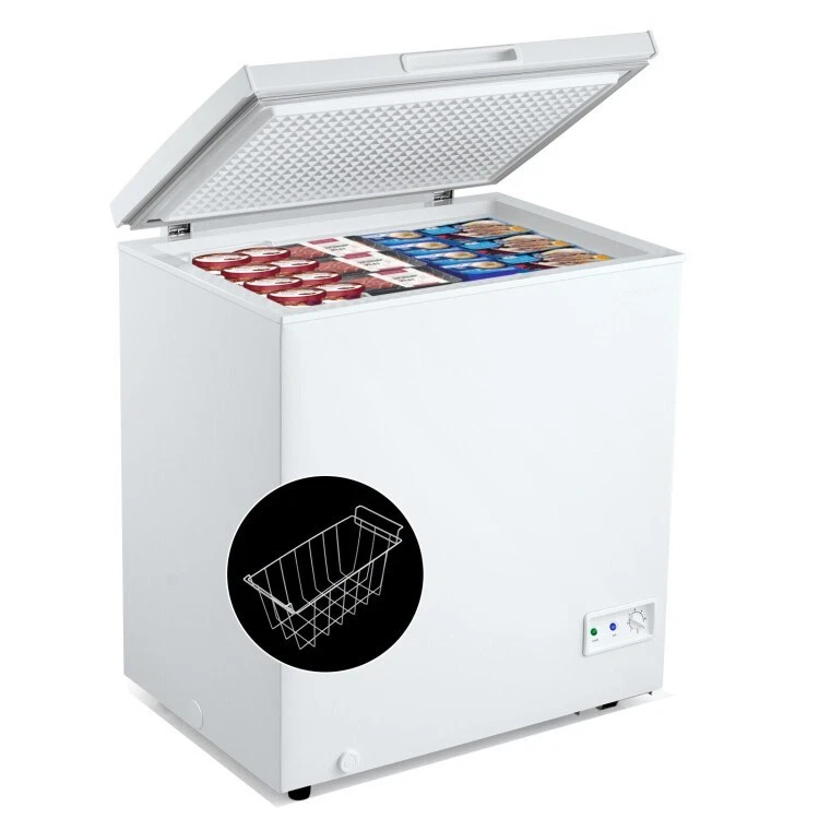 Chest Deep Freezer 5 Cu Ft Ice Frozen Food Storage Kitchen Office W/Basket  White