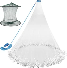 Cast Net for Fishing with Shrimp Cage, American Freshwater Saltwater 3/4/5/6/7