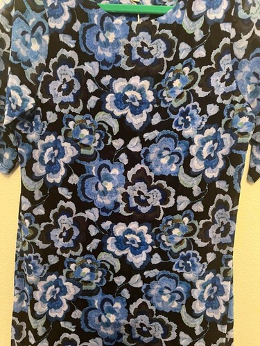 Johnny Was Blue Calanthe Mesh Midi Dress, Size Large NWT - Picture 8 of 8