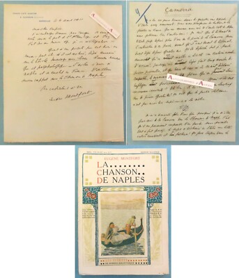   L.A.S 1911 + Manuskript ''Camorra'' Eugène MONTFORT + La chanson de Naples Napoli