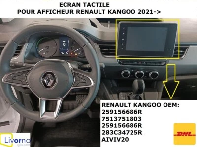 LG VITRE ECRAN TACTILE RENAULT KANGOO 2021-2024 pour AFFICHEUR ECRAN LCD