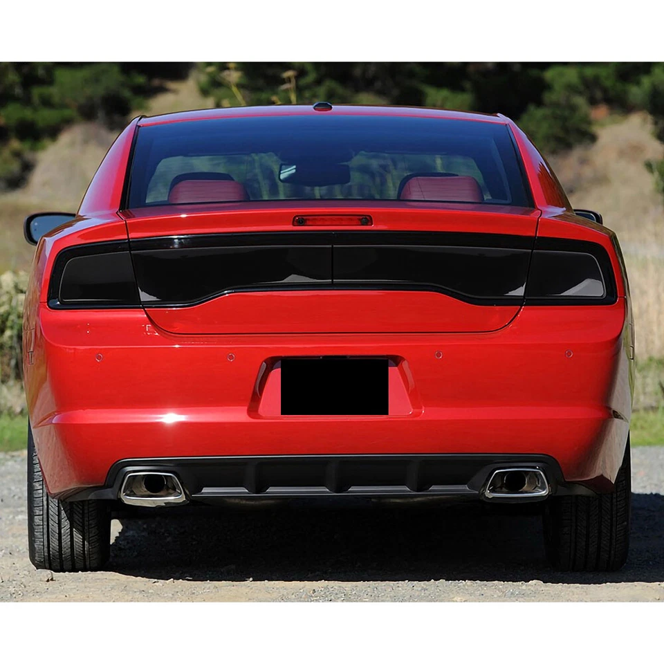 Smoked Black Rear Taillight Decor Cover Trim Bezels For Dodge Charger 2011-2014 Foto 4 de 4