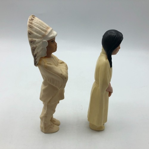 Indian Chief + Squaw Plastic Toy Figurines Cake Toppers? Unsure Scarce vINTAGE - Picture 11 of 12