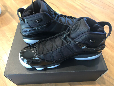 Air Jordan 6 Rings Shoes Black White 322992-011 Men display picture 2