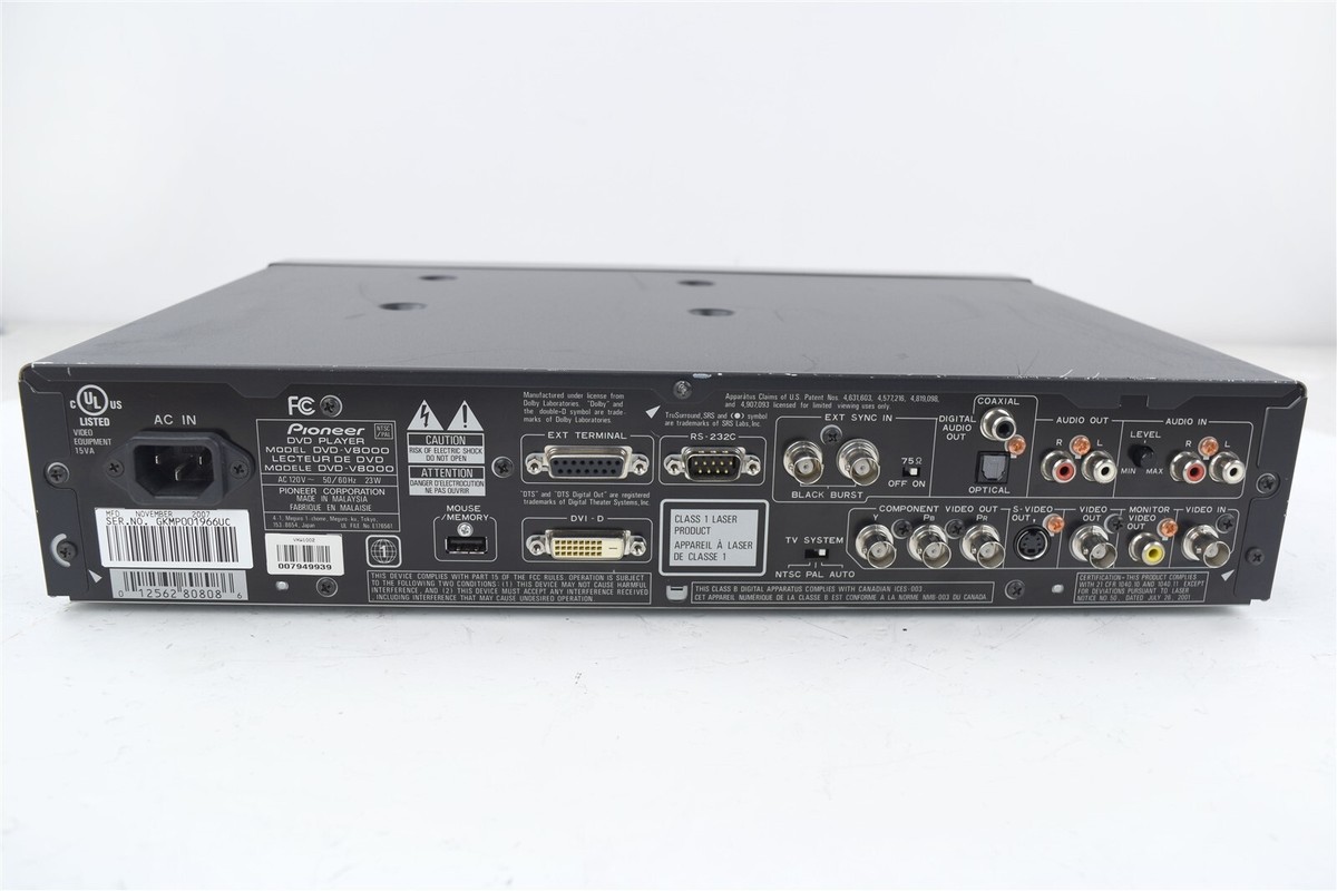 完動品 美品 パイオニア 業務用DVDビデオプレーヤー DVD-V8000 Pioneer ☆Pioneer DVD-V8000・業務用DVDビデオプレーヤー