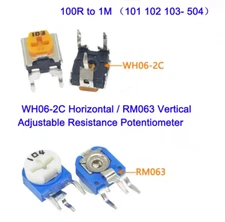 RM063 Vertical/WH06-2 Horizontal Variable Potentiometer Trimmer Resistor 100R~1M