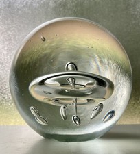 Beautifully Blown Controlled Bubble Art Glass Sphere Orb Paperweight  6x6  9Lbs
