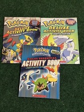3 Pokemon Activity Sticker Books Unused 175 stickers