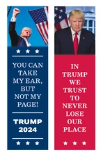 TWO Piece  Donald Trump Bookmark for Books |  2024 Campaign One-Sided, Cardstock