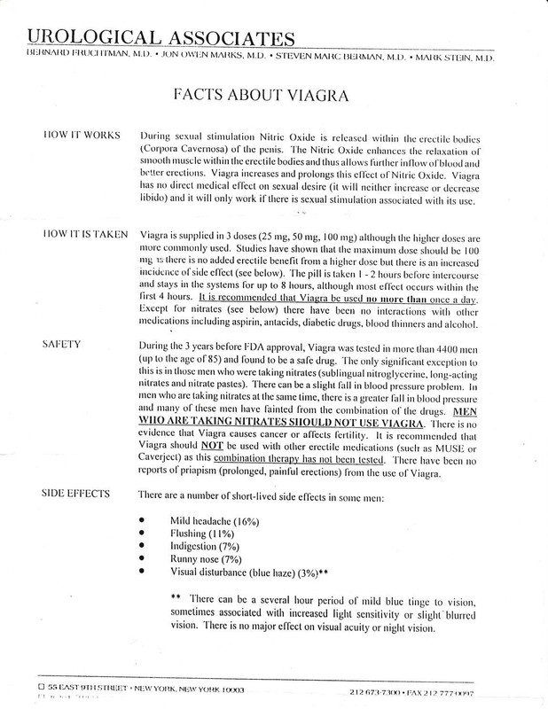 Facts About V**gra leaflet Late 1990s  Original NYC limited