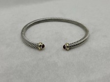 David Yurman 4mm Cable Classic Bracelet with Citrine and 18K Yellow Gold size M