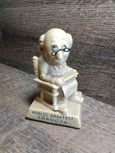 Russ Wallace Russ Berrie & CO. "World's Greatest Grandpa" ~VTG 1970 Figurine VGC - Picture 1 of 5