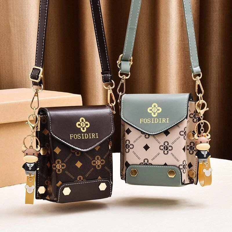 Fashion Shoulder Bag Printed Mobile Phone Bag Leather Crossbody Shoulder Bag  1PC