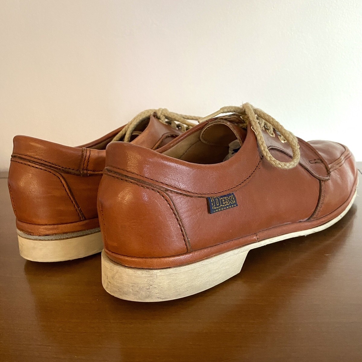 Dexter Brand Vintage Mens Brown Leather Bowling Shoes Boat  display picture 1