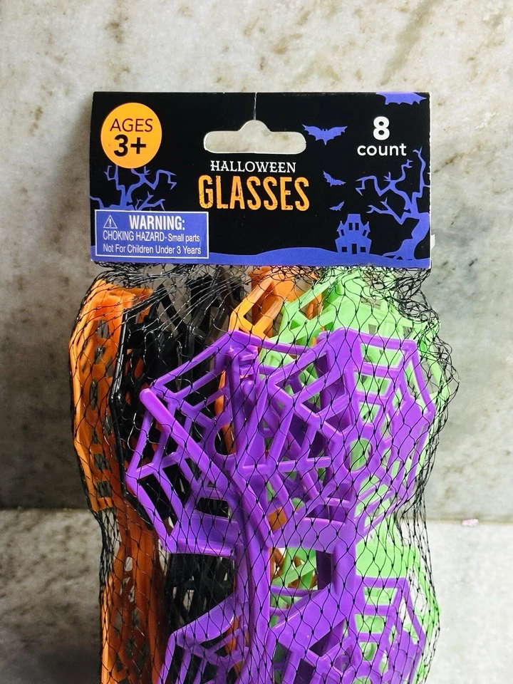 Paquete de 8 vasos araña de Halloween púrpura/verde/negro/naranja plástico 3+ Foto 3 de 4