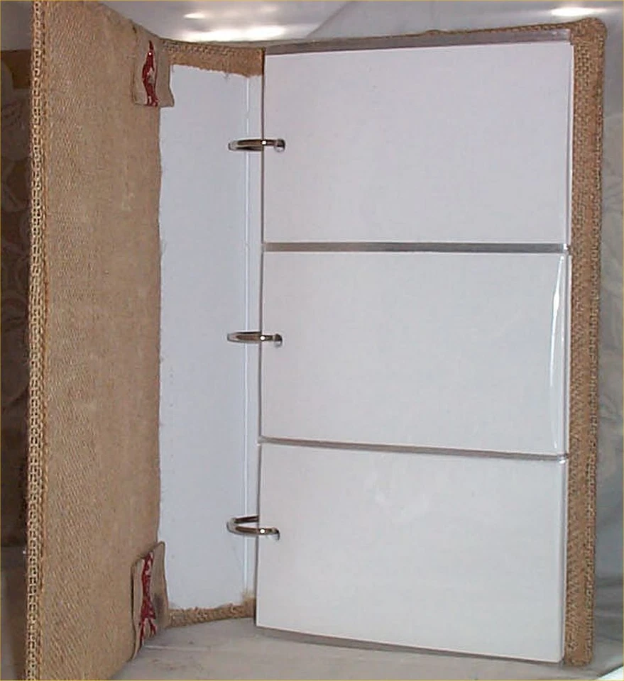 Álbum de fotos de arpillera navideña #21 cinta de granja de campo hecha a mano ciervos lg tiene capacidad para 300 Foto 3 de 4