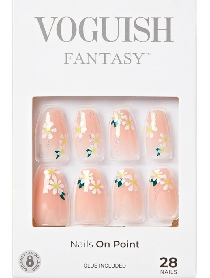 KISS VOGUISH FANTASY FALSE NAILS COFFIN MEDIUM LENGTH With Glue 4 WHEEL DRIVE