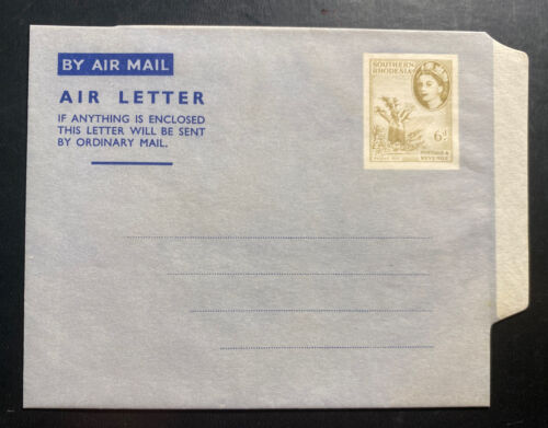 Mint Southern Rhodesia Postal Stationery Air Letter H&G#FG8a