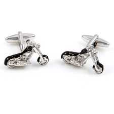 Motorcycle Chopper Street Bike Pair Cufflinks in a Presentation Gift Box & Po...