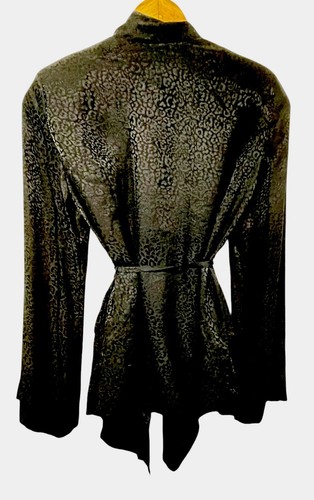 IRO Womens Fernel 100% Silk Blouse Black Animal Leopard Print Tie Front 34 US XS - Picture 6 of 8