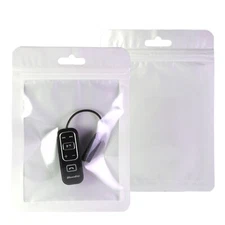 100 Glossy White Bordered with Clear Window Flat Resealable Zip Seal Bags ~4x6"