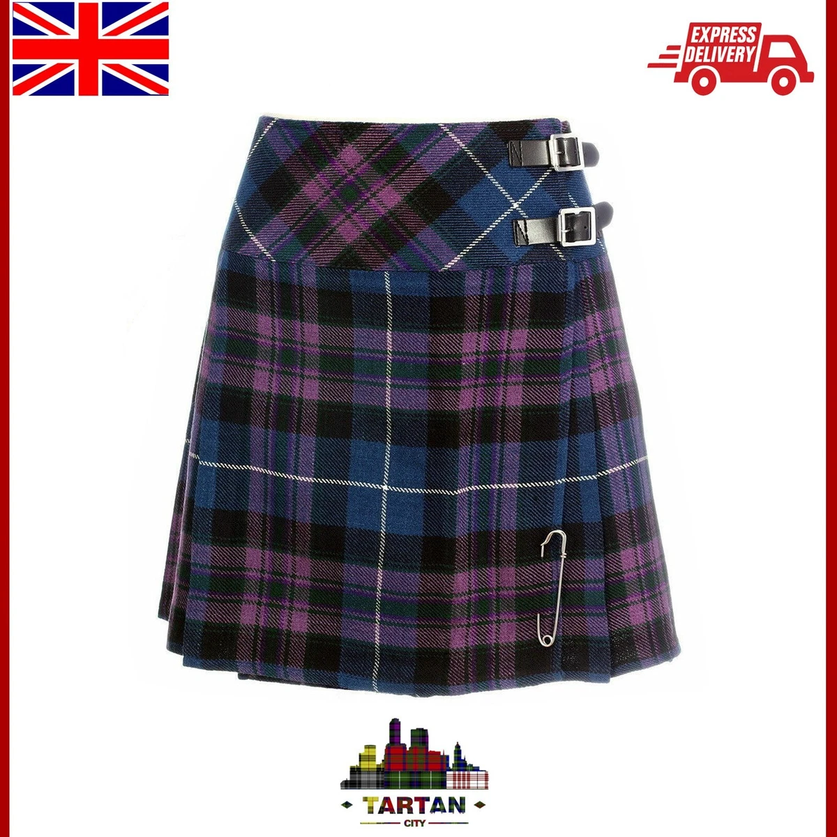 TC Mini Skirt Free Kilt Pin Sizes 6 22UK Pride of Billie Kilt