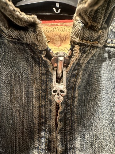 Strongarm Jacket Icon Moto Vintage Skulls Denim Size 2XL (Read Description) - Picture 10 of 10