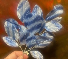 vintage millinery 1940s velvet leaves light to dark blue 1 spray made in Japan