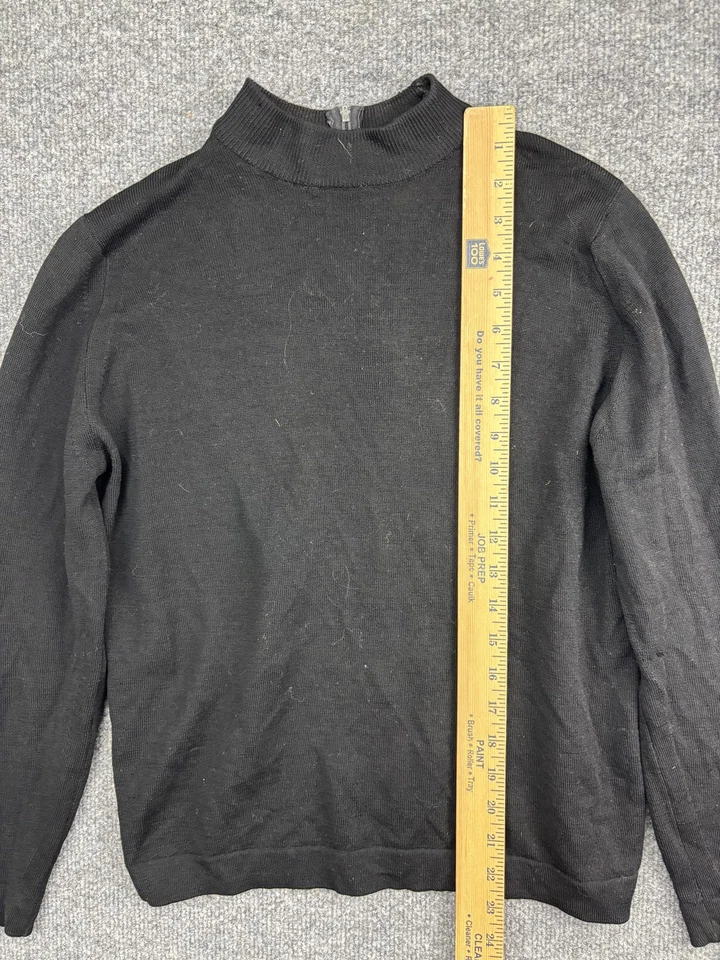 Vintage Pendleton Sweater Mens Large Black Wool Mock Neck Zip Back 60s Mod Style - Image 2 of 4