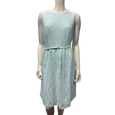 Calvin Klein Mint Lace Overlay Fit & Flare Dress - Size 10 