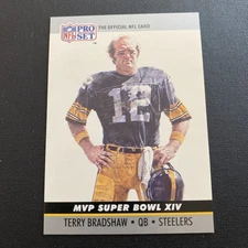 TERRY BRADSHAW STEELERS 1990 PRO SET MVP SUPER BOWL XIV CARD  #14