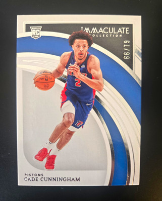 2021-22 Panini Immaculate Collection Cade Cunningham RC Rookie #98 Pistons /99