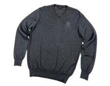 Auth Men's ROBERTO CAVALLI Gray Wool V-Neck Pullover Sweater Size L/XL RRP 375