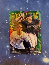 Brooks Lee 2025 Topps Chrome Logofractor Fortune 15 Green Refractor /99 Rookie