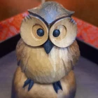 3" Wise Old OWL Vintage Sosaku Kokeshi Japanese Doll /#021