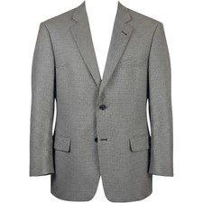 John W. Nordstrom Loro Piana Blazer Houndstooth Wool Silk Black White 46R