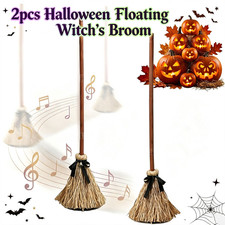 2X 37" Moving Witches Broom, Sound Activated Witches Broom, Halloween Decoration