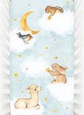 Rookie Humans 100 Cotton Sateen Fitted 52 x 28 inches, Goodnight Wonderland