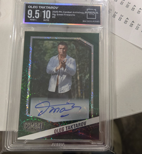 Panini 2023 Combat Anthology Oleg Taktarov Fireworks Auto Arena Club 9.5