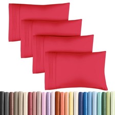 Queen Pillow Cases Set of 4 - Ultra Soft Hotel Quality Pillowcase Covers - Co...