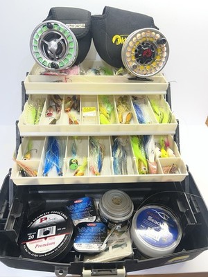 Saltwater Fly Fishing Lot Nautilus No 10 Sage Spectrum Reel Flies Line Box